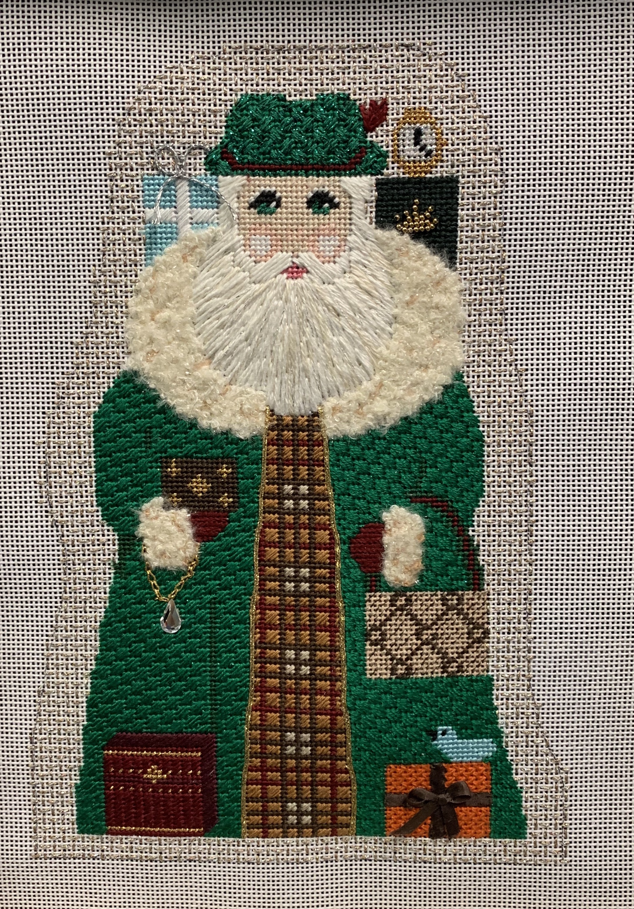 The Holiday Aisle® Casteel Santa and Reindeers Needlepoint